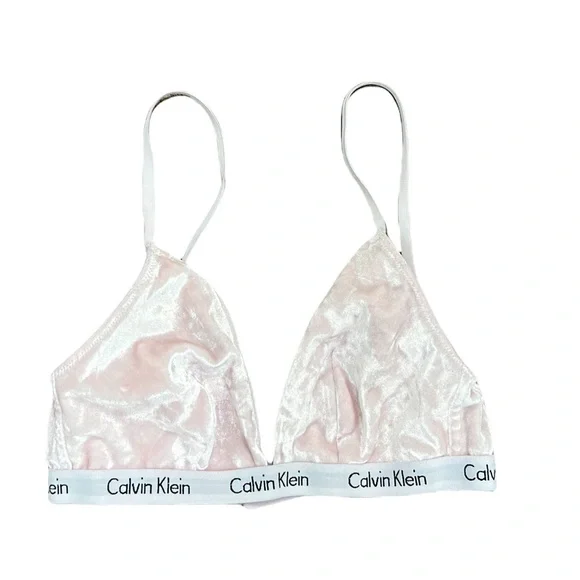 Calvin Klein, Intimates & Sleepwear, Calvin Klein Bra Small Modern Pink  Velvet Triangle Bralette Crush Soft Cup